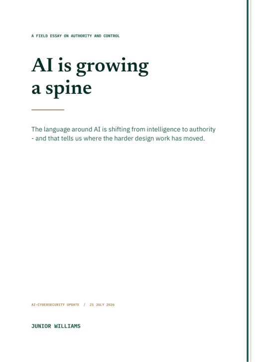 Cover of AI is growing a spine